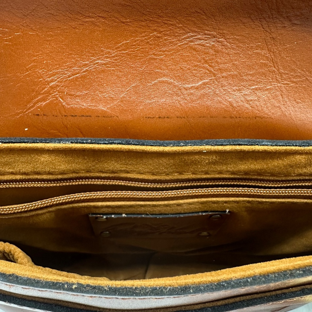 Patricia Nash Corfu Heritage Leather Crossbody Bag Tan With Dust Bag NWT - Picture 7 of 16